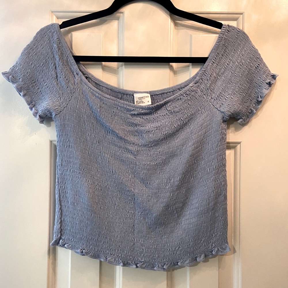 Smocked Off the Shoulder Crop-Top from Tilly’s